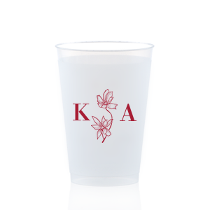 Personalized Matte Poppy Ink 9 oz Frost Flex Cup with Matte Poppy Ink Cup Ink Colors has a Romantic Flower Accent graphic and is good for use in Floral, Accents themed parties and will add that special attention to detail that cannot be overlooked.