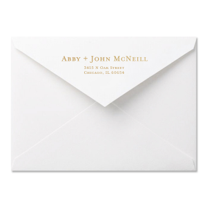Our custom White A7 Economy Envelope with Matte Black Foil will impress guests like no other. Make this party unforgettable.