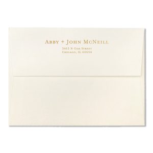 Our custom White A7 Economy Envelope with Matte Black Foil will impress guests like no other. Make this party unforgettable.