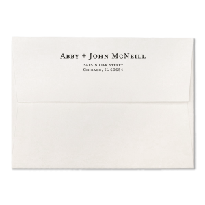 Our custom White A7 Economy Envelope with Matte Black Foil will impress guests like no other. Make this party unforgettable.