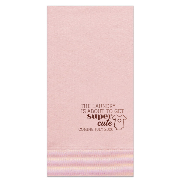 Our custom Ombre Rose Petal Cocktail Napkin with Shiny Merlot Foil has a Onesie graphic and is good for use in Baby Shower themed parties and will impress guests like no other. Make this party unforgettable.