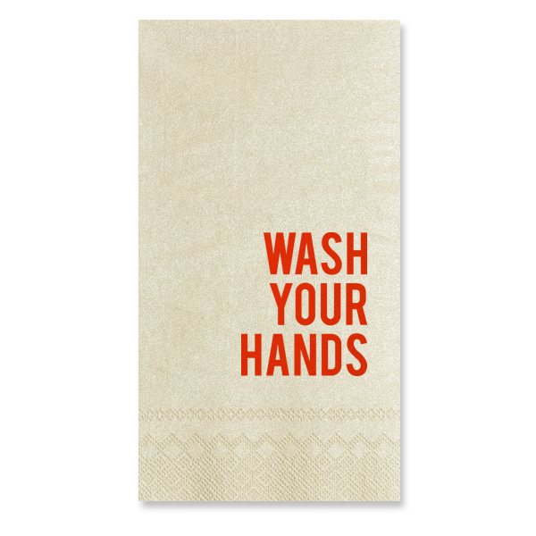 50 Stacked Block Wash Your Hands Towel - Personalized Entertaining At Home Guest Hand Towel (Foil)