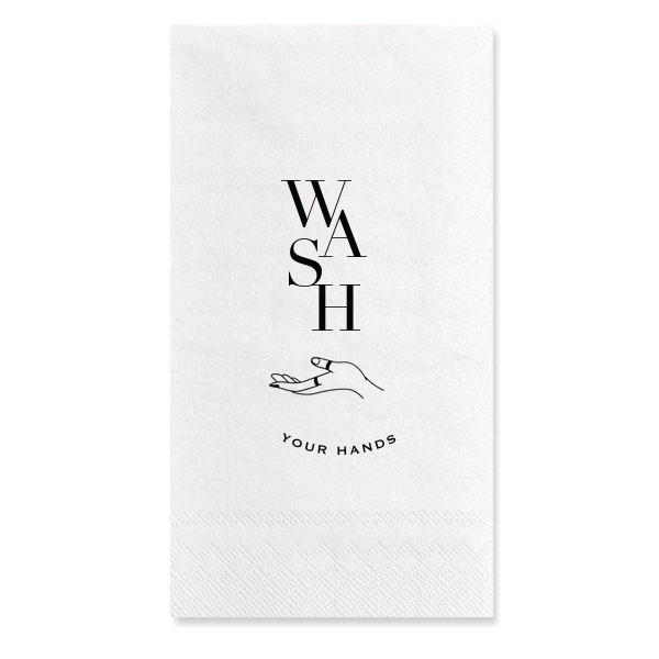 50 Wash Your Hands Towel - Personalized Entertaining At Home Guest Hand Towel (Foil)