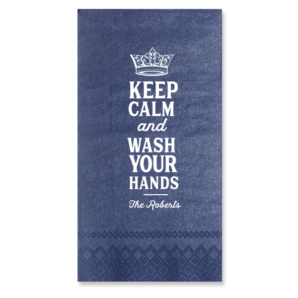 50 Keep Calm and Wash Your Hands Guest Towel - Personalized Entertaining At Home Guest Hand Towel (Foil)