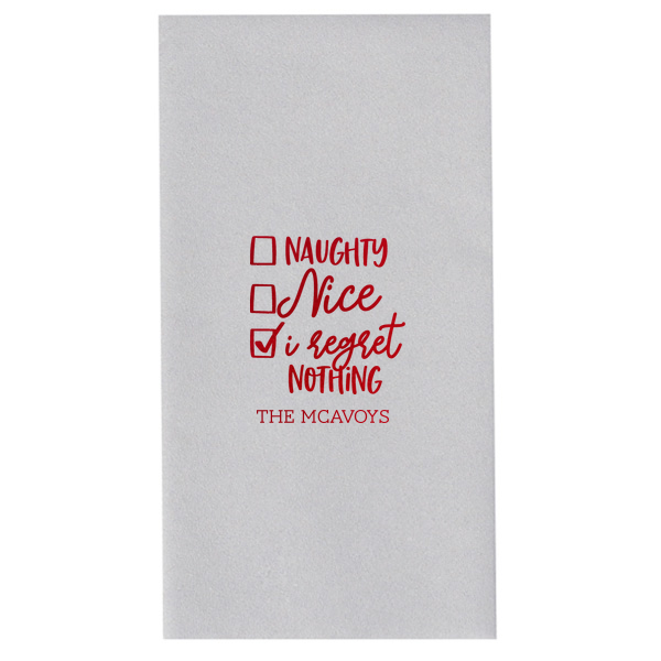 50 Naughty or Nice Napkin - Personalized Seasonal Paper Guest Towel (Foil)