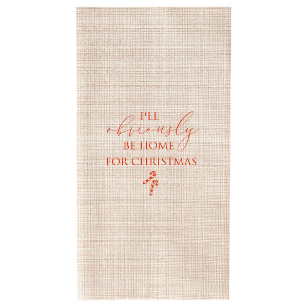 50 Obviously Home For Christmas Napkin - Personalized Seasonal Paper Guest Towel (Foil)