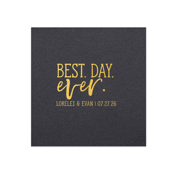 50 Best. Day. Ever. Napkin - Personalized Anniversary Luncheon Napkin (Foil)