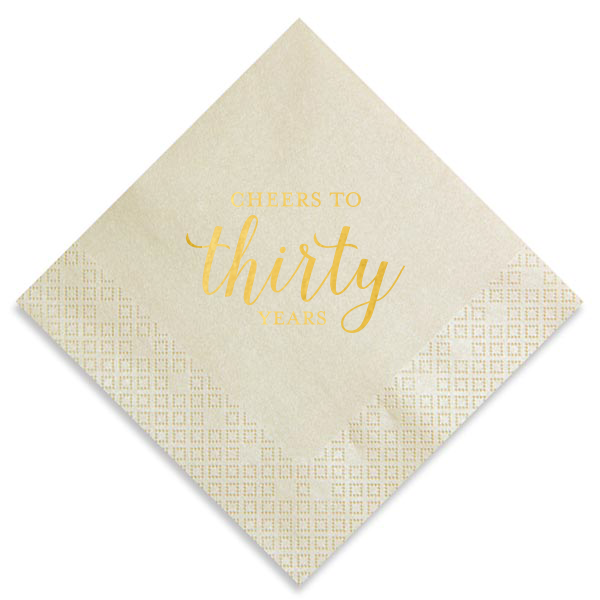 50 Cheers to Years Anniversary or Birthday Napkin - Personalized Anniversary Luncheon Napkin (Foil)