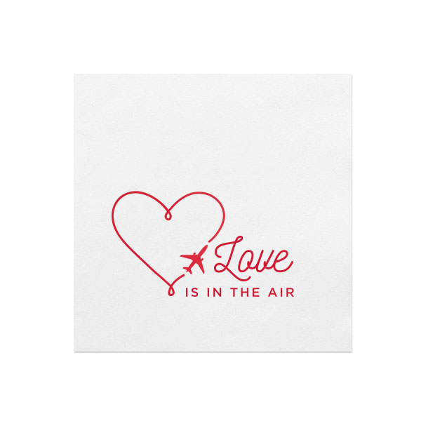 50 Love Is In The Air Napkin - Personalized Cocktail Napkin (Foil)