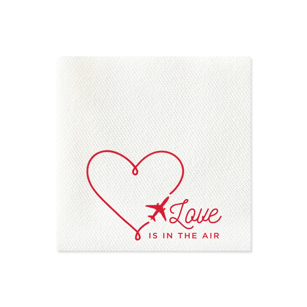 50 Love Is In The Air Napkin - Personalized Petite Cocktail Napkin (Foil)