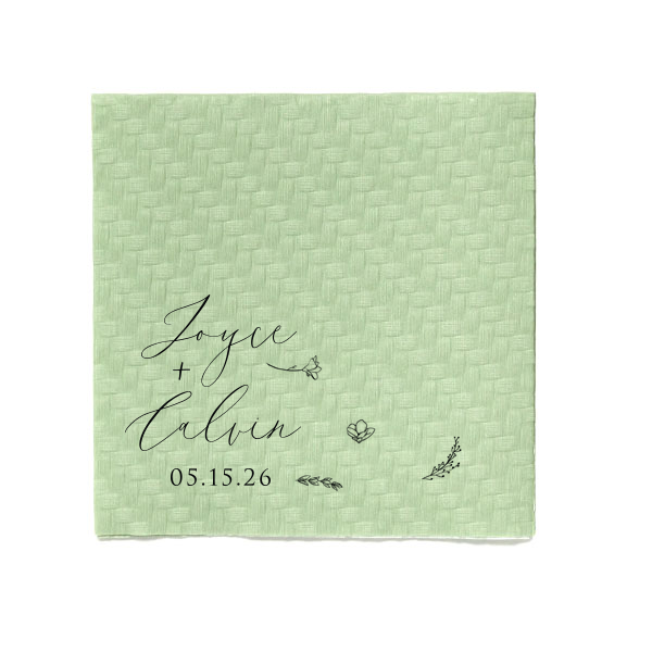 Our custom Robin’s Egg Blue Cocktail Napkin with Matte Black Foil has a Wildflower Group graphic and is good for use in Invitation themed parties and will make your guests swoon. Personalize your party's theme today.