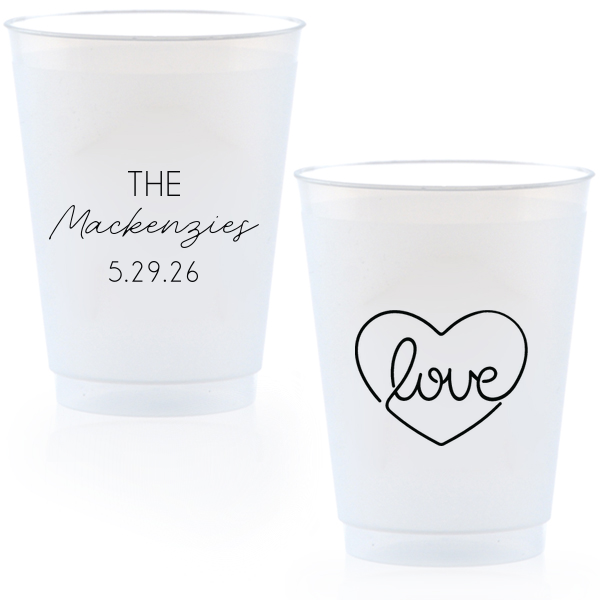 The Script Name HeARTful Love Frosted Cup artfully combines elegance and affection. Featuring the couple’s last name in a stylish script, it’s complemented by a whimsical heart. A charming keepsake for any special occasion.