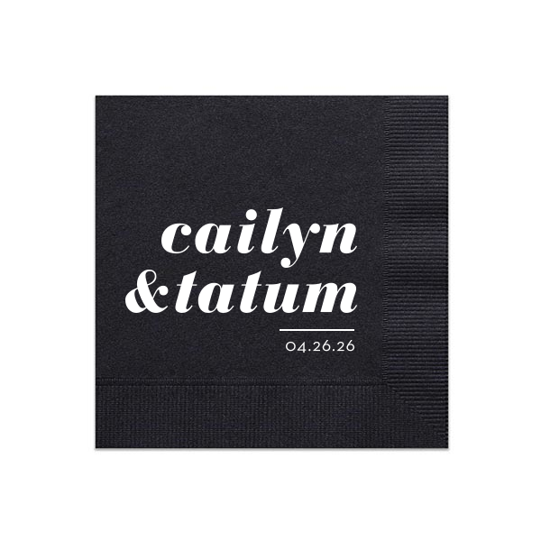 The ever-popular Black Cocktail Napkin with Matte White Foil are a must-have for your next event—whatever the celebration!
