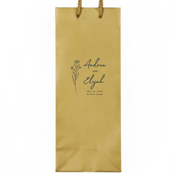 Our custom Ivory Cookie Bag with Satin French Blue Foil has a Stem Daisy Flower graphic and is good for use in Floral and Wedding themed parties and will give your party the personalized touch every host desires.