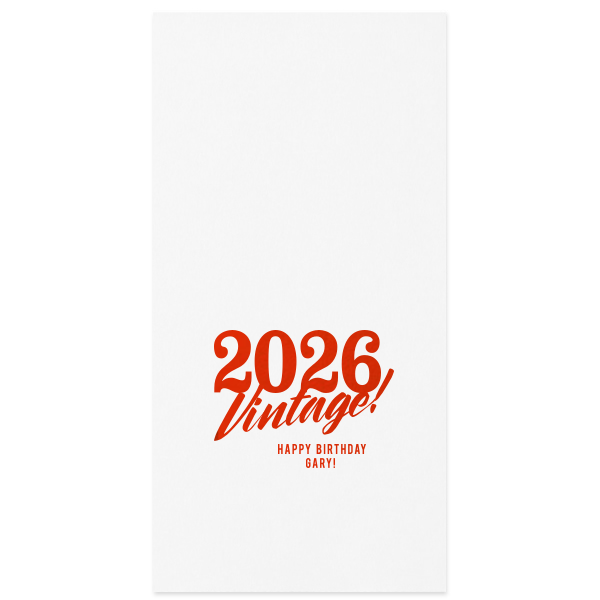 Step back in time with ForYourParty.com's 'Vintage Birthday Napkin,' foil-printed and styled with a nostalgic retro flair. Personalize with the birth year and name of the birthday individual, ensuring that each wipe and dab adds a touch of vintage charm to their milestone celebration.