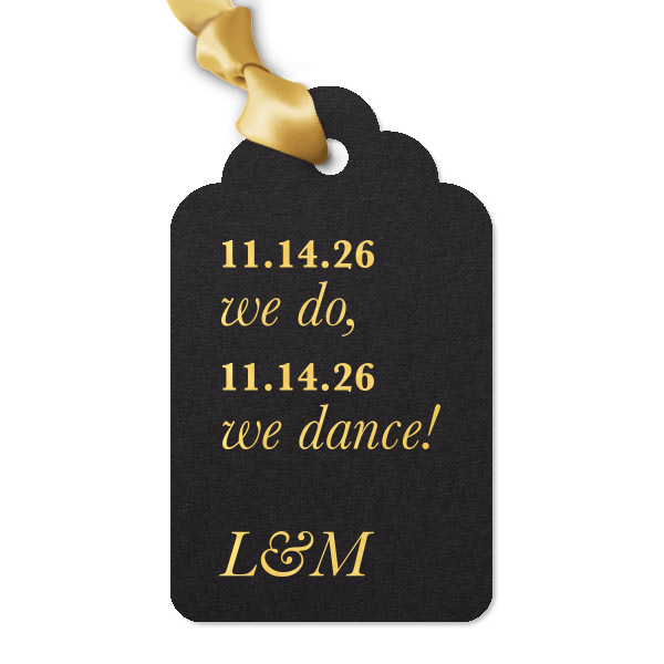 Our beautiful custom Natural Black Arch Gift Tag with Shiny 18 Kt Gold Foil will add that special attention to detail that cannot be overlooked.
