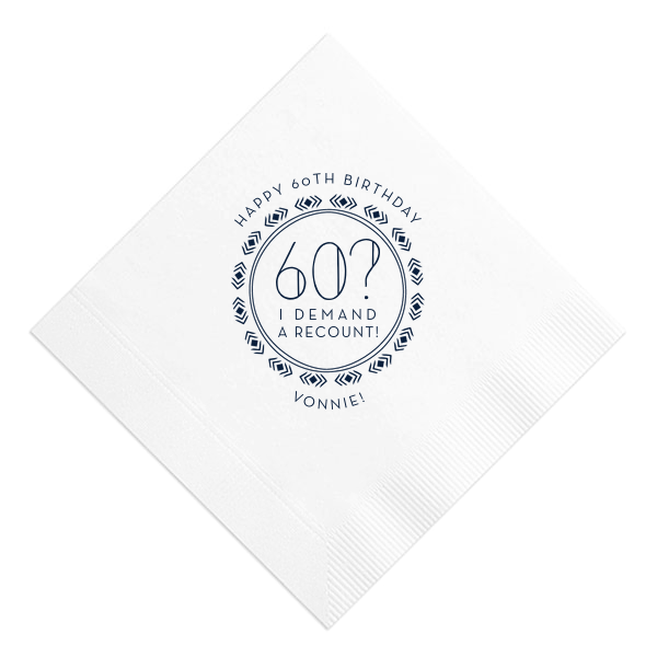 50 Recount The Years Napkin - Personalized Birthday Cocktail Napkin (Foil)