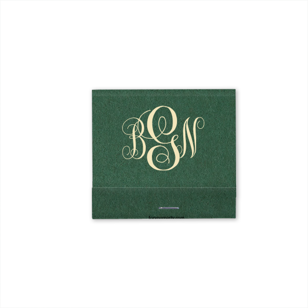 25 Classic Monogram Match - Personalized Wedding 30-Strike Matchbook (Foil)