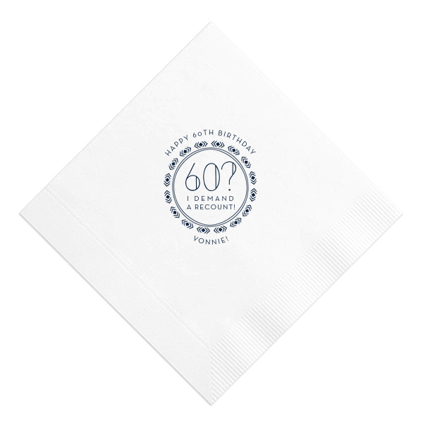 50 Recount The Years Napkin - Personalized Birthday Luncheon Napkin (Foil)