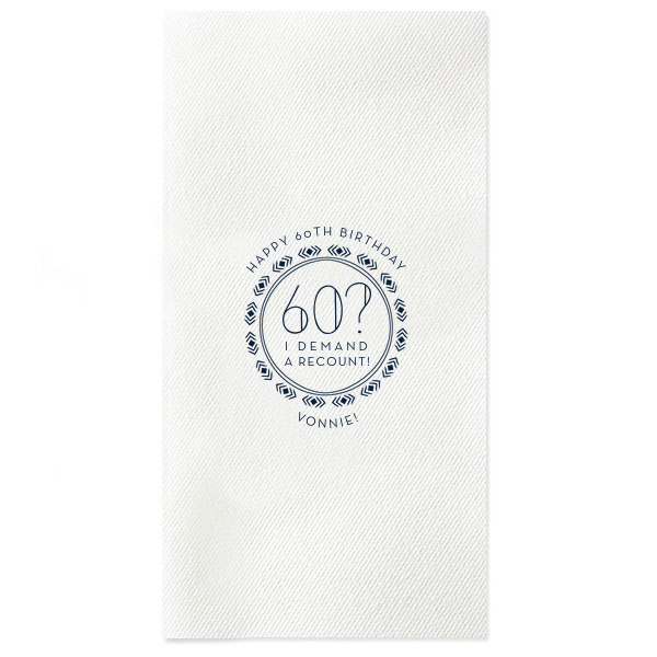 50 Recount The Years Napkin - Personalized Birthday Paper Guest Towel (Foil)