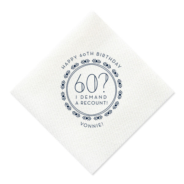 50 Recount The Years Napkin - Personalized Birthday Petite Cocktail Napkin (Foil)