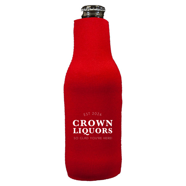 12 Classic Bar Logo Coaster - Personalized Bottle Cooler (Ink)