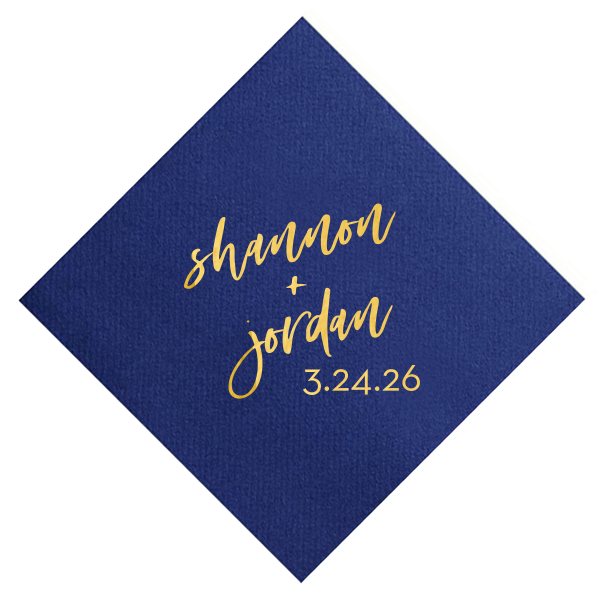 This Rainbow Script Names & Date Wedding Cocktail Napkin showcases vibrant multicolor calligraphy, modern handwritten lettering, and a bold date design on a clean white background. Add a personalized, eye-catching detail guests will notice and love. Great for weddings, engagement parties, or rehearsal dinners!