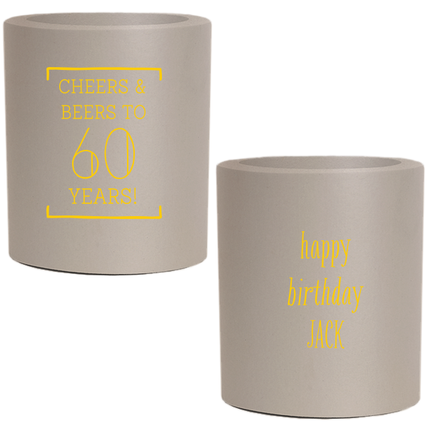 12 Cheers & Beers Can Cooler - Personalized Birthday Round Can Cooler (Ink)