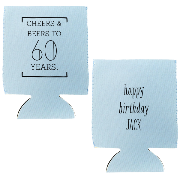 12 Cheers & Beers Can Cooler - Personalized Birthday Flat Can Cooler (Ink)