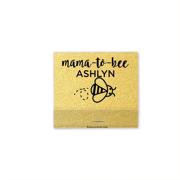 25 Mama To Bee Matchbox - Personalized Baby Shower 30-Strike Matchbook (Foil)