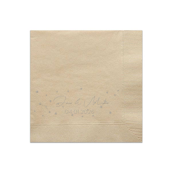 Our custom Sand Luncheon Napkin has a Star Pattern graphic and is good for use in Patriotic, Trendy themed parties and can't be beat. Showcase your style in every detail of your party's theme!