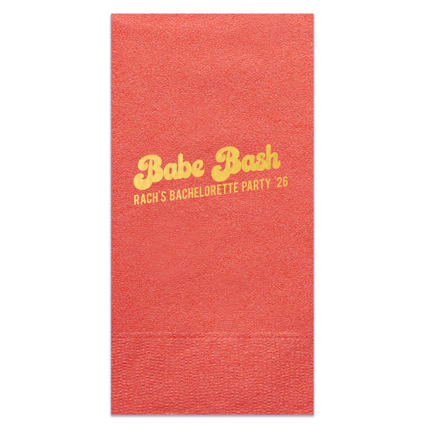 ForYourParty's personalized Coral Cocktail Napkin with Shiny 18 Kt Gold Foil couldn't be more perfect. It's time to show off your impeccable taste.