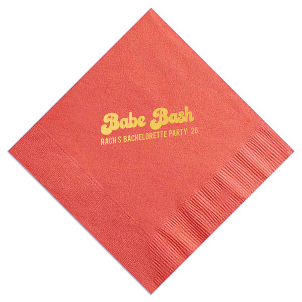 ForYourParty's personalized Coral Cocktail Napkin with Shiny 18 Kt Gold Foil couldn't be more perfect. It's time to show off your impeccable taste.
