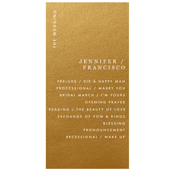 25 Minimalist Serif Program - Personalized Program (4 x 8) (Foil)