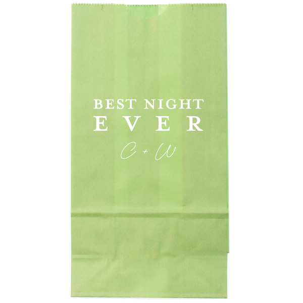 25 Relaxed Reception Best Night Ever Bag - Personalized Wedding Popcorn Bag (Foil)