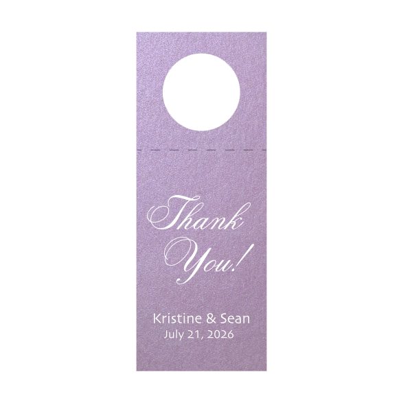 Express your appreciation with the Delicate Script Thank You Gift Tag. Featuring a beautifully flourished "Thank You" in thin, delicate lines, this design exudes elegance and simplicity. With the couple’s names and date below, it adds a touch of refined charm to your heartfelt thanks.