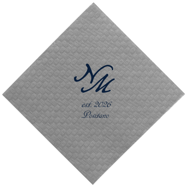 Elegant and simple, this personalized napkin is perfect for your event. Customize this wedding product with your initials, the date, and location of your wedding. 