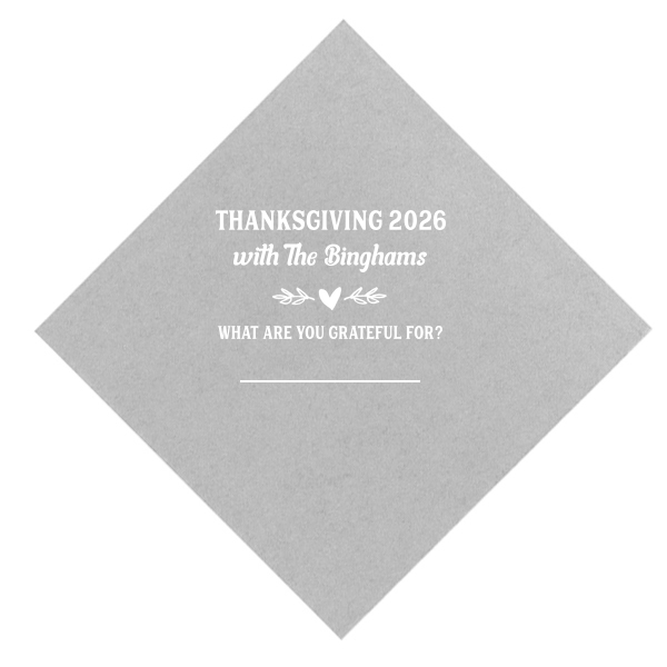 Thanksgiving Grateful Names Napkin