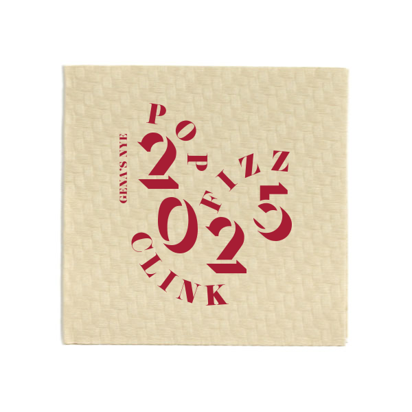 50 Modern New Year's Eve Napkin - Personalized Cocktail Napkin (Foil)