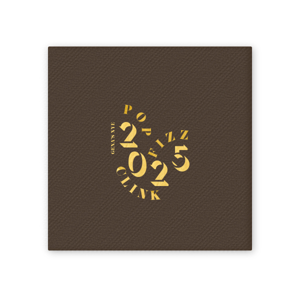 50 Modern New Year's Eve Napkin - Personalized Dinner Napkin (Foil)