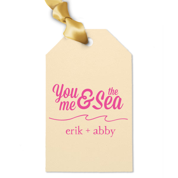 50 You, Me & The Sea Letterpress Tag - Personalized Wedding Luggage Gift Tag (Letterpress)