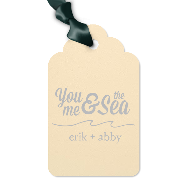 50 You, Me & The Sea Letterpress Tag - Personalized Wedding Round Arch Gift Tag (Letterpress)