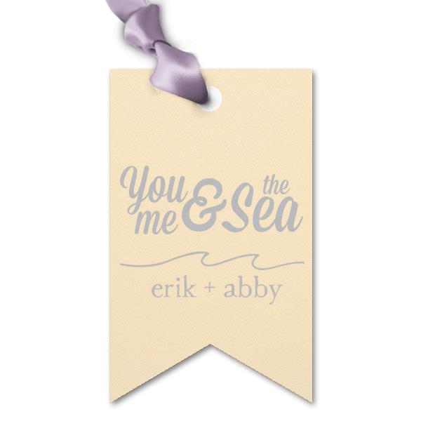 50 You, Me & The Sea Letterpress Tag - Personalized Wedding Double Point Gift Tag (Letterpress)