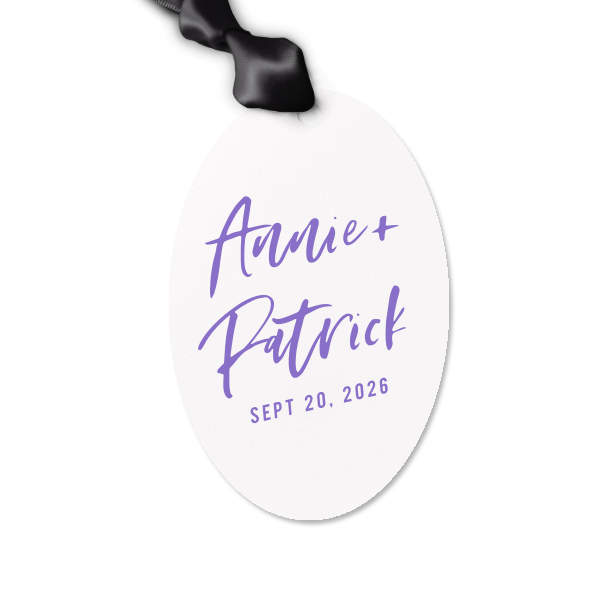 Our personalized Marble Gray Large Oval Gift Tag with Shiny Royal Blue Foil will impress guests like no other. Make this party unforgettable.