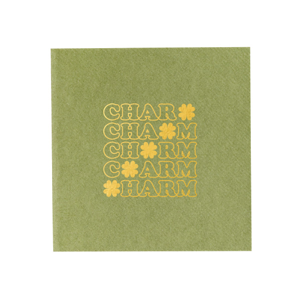 50 St. Patrick's Day Charm Clover Napkin - Personalized Luncheon Napkin (Foil)