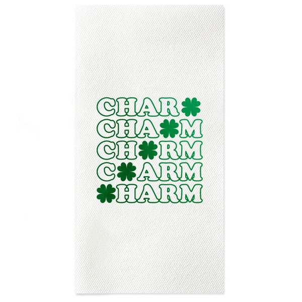50 St. Patrick's Day Charm Clover Napkin - Personalized Paper Guest Towel (Foil)