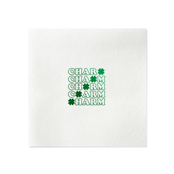 50 St. Patrick's Day Charm Clover Napkin - Personalized Extra-Large Dinner Napkin (Foil)