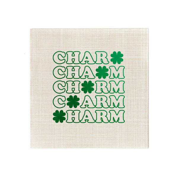 50 St. Patrick's Day Charm Clover Napkin - Personalized Cocktail Napkin (Foil)