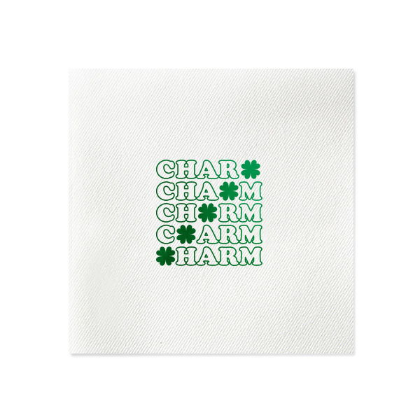 50 St. Patrick's Day Charm Clover Napkin - Personalized Dinner Napkin (Foil)