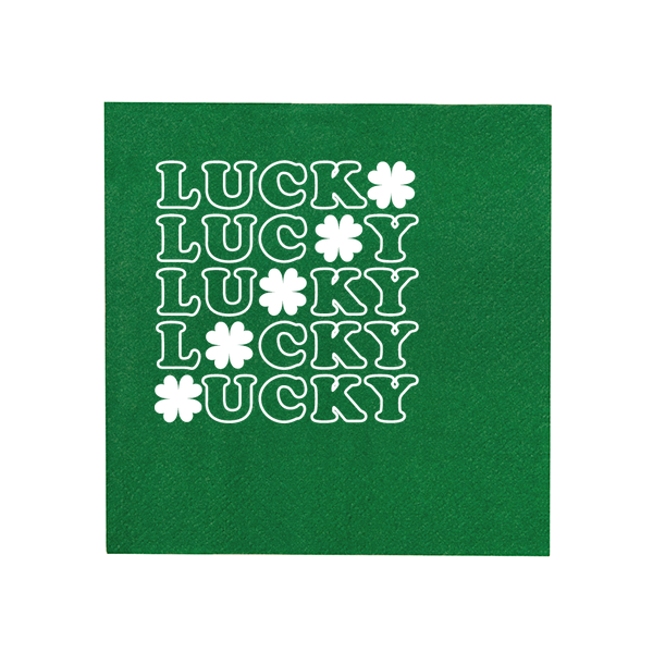 50 St. Patrick's Day Lucky Napkin - Personalized Cocktail Napkin (Foil)